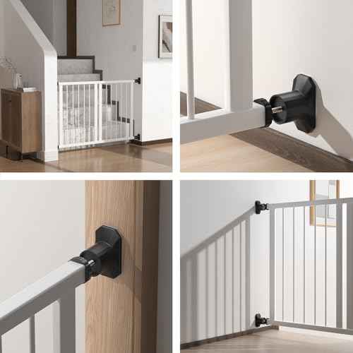 ICERO Baby Gate Extender Wall Protector (4 Pack) Pressure Mounted Gates Extension Kit Extends 1.1-3.5 inches Child Safety Gates and Protect Walls & Doorways from Pet & Dog Gates,Work on Stairs,Black