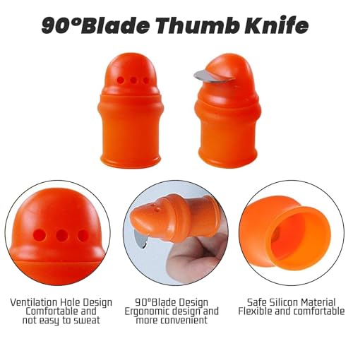 12 Pcs Thumb Knife for Gardeners, Gardening Silicone Finger Knife