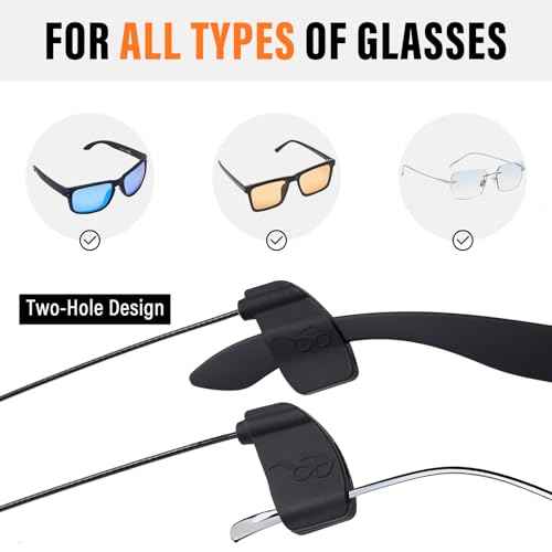 Adjustable Glasses Strap (3 Pcs) - Sunglasses Strap for Men Women - Black Eyeglasses Strap - Eye Glasses Holder Around Neck, Sports Glasses Strap, Eyewear Retainer, Cable Glasses Lanyard
