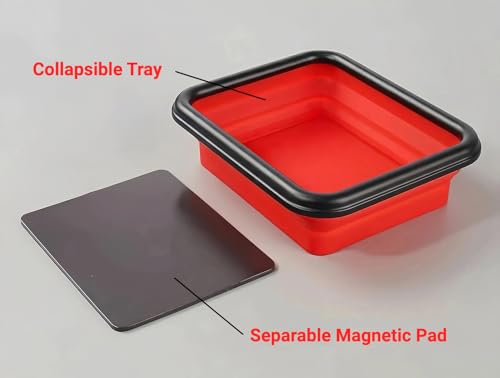 ZOLOTI Red Collapsible Magnetic Parts Tray Set – 3 Sizes