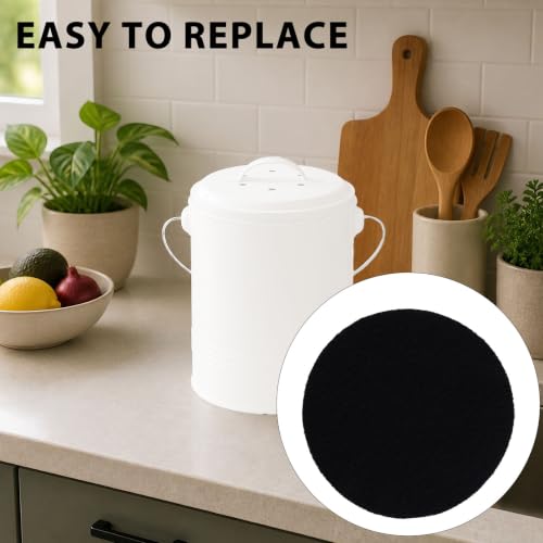 Penitue 10pcs Activated Carbon Compost Bin Filters, 14cm x 0.5cm (5mm)