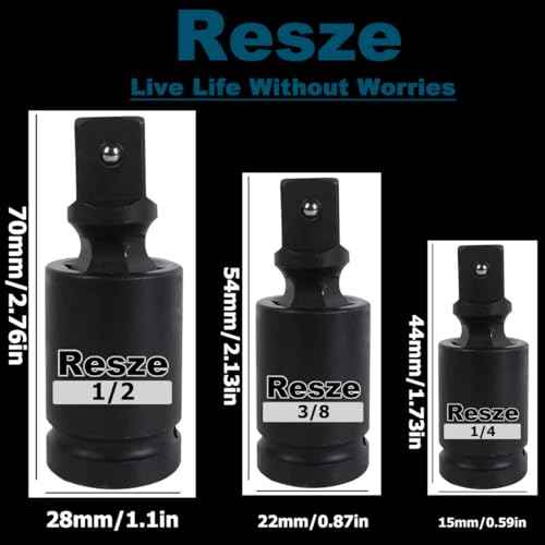 3 Pcs Universal Joint Swivel Socket Adapter Set,1/4",3/8"& 1/2"Drivers, Impact Universal Joint£¬U-Joint Drive Impact Grad Wobble Socket Wrench Set£¬Full Impact Grade