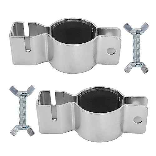 UOIENRT 2 Pack Pipe and Drape Clamps, 3 Way Extra Double Crossbar, Drape Support Clamp for Wedding Decoration, Party