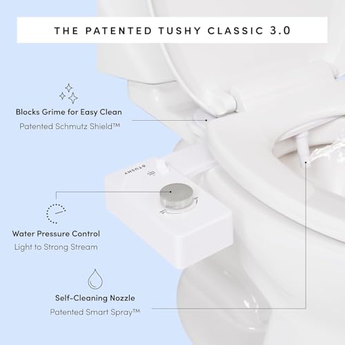TUSHY Classic 3.0 Bidet Toilet Seat Attachment Brushed Nickel, Cool Water Variant