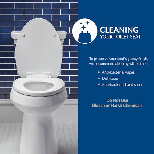 Bemis Elongated Plastic Toilet Seat - Durable White Bathroom Comfort