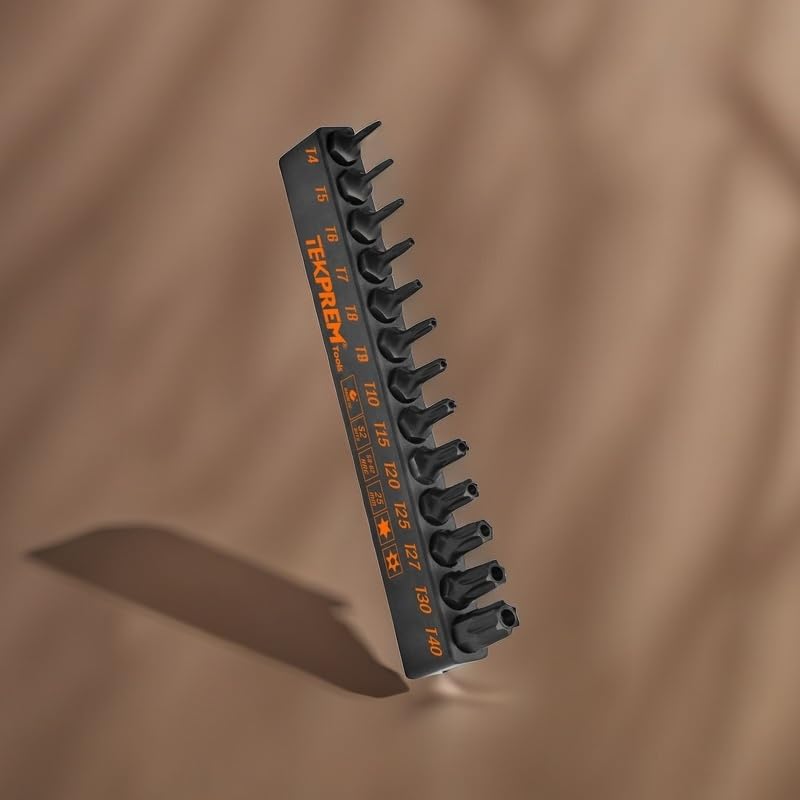 Torx Bit Set with 1/4 inch Magnetic Bit Driver,TEKPREM 12-Piece Security Torx Screwdriver Bit Set with 1 inch T5 T6 T7 T8 T9 T10 T15 T20 T25 T27 T30 T40 Tamper Resistant