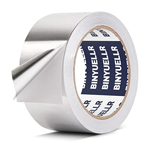 Aluminum Foil Tape - 2 Inch x 65 Feet, HVAC Tape Silver Metal Tape for Ductwork, Heavy Duty Duct Tape for Heat Insulation, Reflective Tape, Dryer Vents