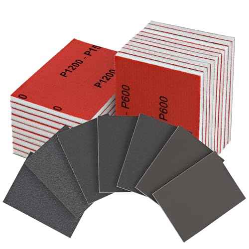 21 Pcs Sanding Block Grit Pads 180-2000 Assortment Kit, Sunoyar Sandpaper Soft Foam Pads Dry Wet, Fine Grit Sanding Sponge for Wood Furniture Drywall Plastic Metal Paint
