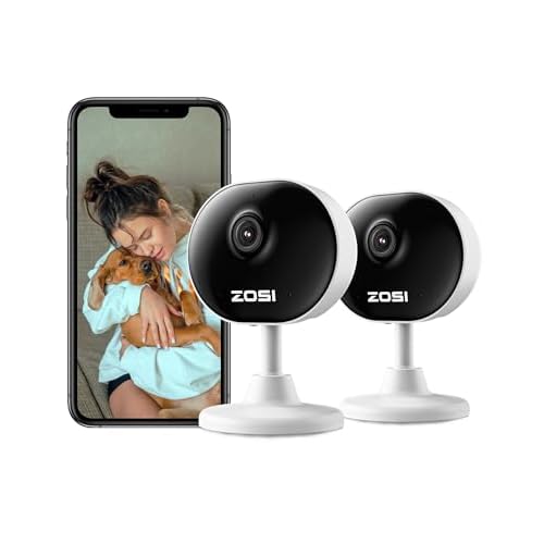 ZOSI Indoor Security Camera, 2Pack 1080P Home WiFi Camera with Phone App, Smart Motion Detection,2 Way Audio, Night Vision,C688 Baby/Pet Monitor,Memory Card/Cloud Storage,Works with Alexa,Plug-in