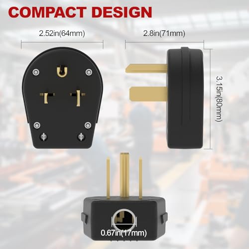 ThunderWay NEMA 6-30P & 6-50P Heavy Duty Angle Power Plug 30/50A 250V, UL Listed