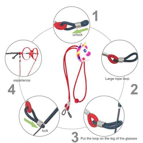 10 PCS kids glasses strap adjustable Anti-Skid lanyards cord for girls prescription glasses sunglass with cute cartoon buckle unicorn theme