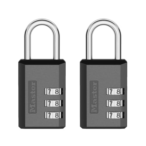 Master Lock Black 3-Digit Combination Padlock 2-Pack - Resettable Security Locks