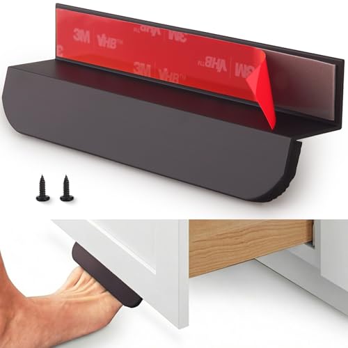 RVPEKUPE Matte Black Under Cabinet Foot Pull 4-3/4" Aluminum Toe Handle - Pack of 1
