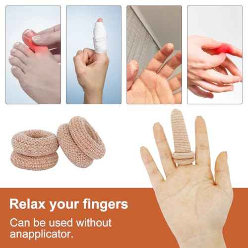 20PCS Elastic Finger Bandages, Reusable Thumb Protectors for Wounds, Fingertip Covers for Gardening, Cooking, Crafting - Skin Color