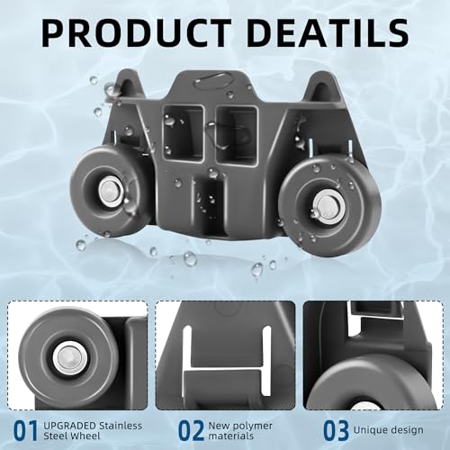 W10195416V Lower Dishwasher Rack Wheel Kit for Kenmore Whirlpool 2.88in Height