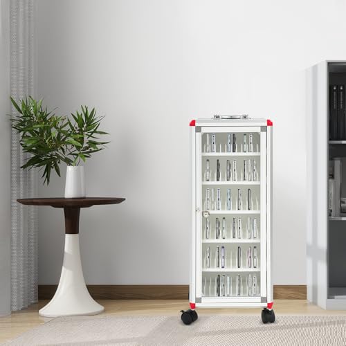 72-Slot Mobile Phone Locker Cabinet with Wheels & Keys - Secure Storage for Smartphones