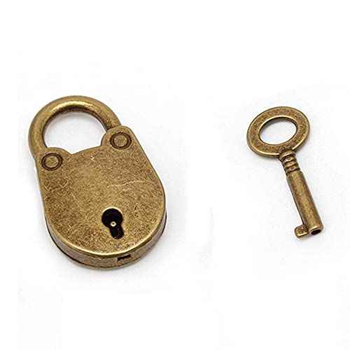 3Pcs Mini Bronze Antique Padlock Small Metal Padlock Archaize Style Lock Mini Lock with Key