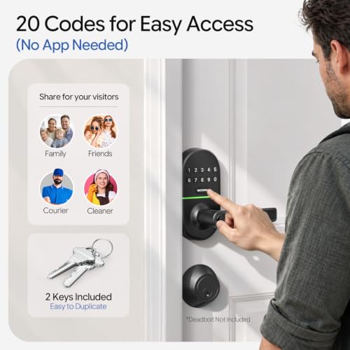 NICE DIGI Keyless Smart Door Lock with Handle, Code Entry for Front Door