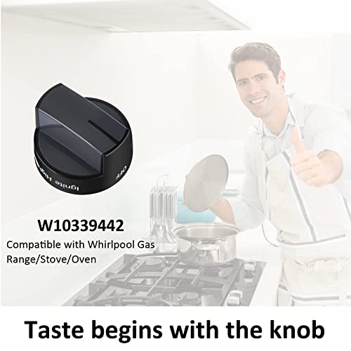 Turnegoo W10339442 1 Pack Gas Stove Knob Replacement for Whirlpool - WPW10339442 PS11753188