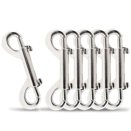 2.7 Inch Double Ended Bolt Snaps Hook, 6 Pcs, Silver - Durable & Weatherproof