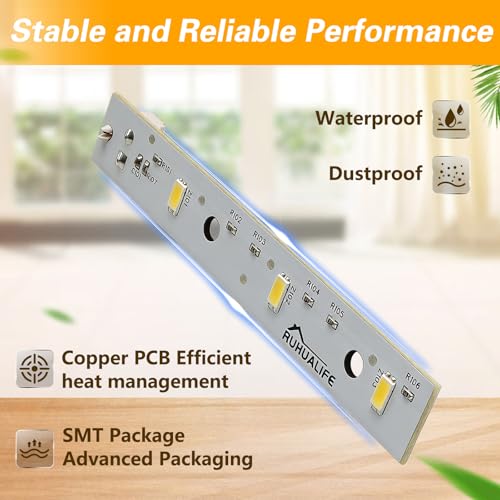 RUHUALIFE 1 Piece Refrigerator LED Light Board for GE WR55X26671, Side-by-Side Refrigerator Light