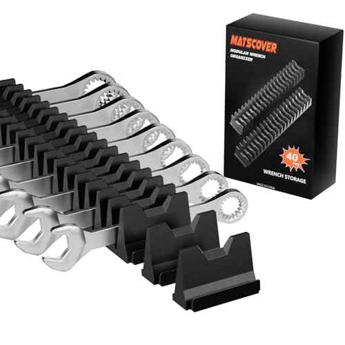 80PCS Modular Wrench Organizer Wrench Holder - Wrench Tool Organizers for Tool Drawer Storage, Wrench Storage Set with Metric & SAE Label, Rack Tool Gift for Professional Mechanics Men, Black