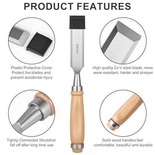 4 Piece Wood Chisel, Professional Wood Woodworking Tools Set,Bevel Edge Chisel Set