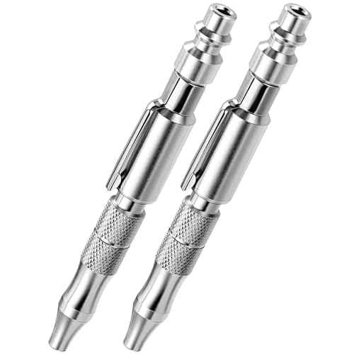 2-Packs Adjustable Pocket Air Blow Gun, Industrial Style "M" 1/4 Inches Quick Plug, 150 PSI Max Portable Air Blower Pen for Dust Cleaning