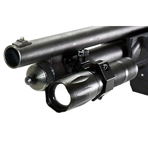 Trinity 1000 Lumen led Flashlight for mossberg 500 Pump Home Defense Tactical Hunting Optics Aluminum Black Picatinny Weaver Mounted Adapter Single Rail Mount.