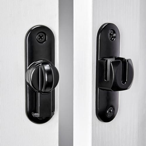 INIRET Black Barn Door Lock 90/180 Degree Flip Gate Latch - Variation 1