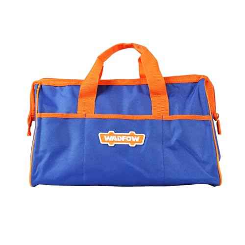 WTG3A16 16-inch Tool Bag,Multi-Pockets Tool bag with Waterproof Material and Wide Mouth Design,for Professional and Daily Use,Blue and Orange