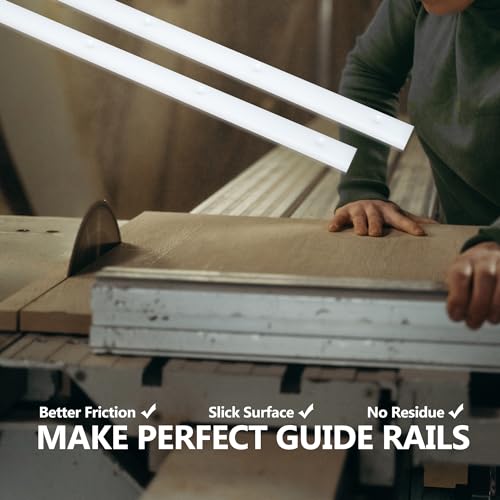 Crosscut Sled for Table Saw UHMW Plastic 3/4" X 3/8" X 17" with Predrilled Holes and Screws Ideal for U Tracks Woodworking, Miter Slots, Router Table and Bandsaws(2 Bars)