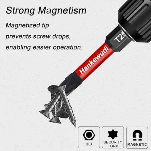 10 Piece T25 Torx Bit Set For Impact Driver,2 Inch #25 Torque Star Screwdriver Bit Set, CNC Machining S2 Steel Torx Head Power Bits,With Rugged Storage Box