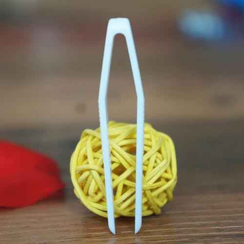 50 Pcs White Mini Plastic Tweezers Contact Lens Clip Beauty Tweezers Makeup Tool Hair Removal for Double Eyelid Stickers