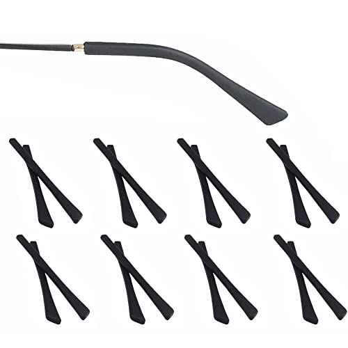 Eyeglass Replacement Temples,Silicone Glasses End Tips Ear Sock Pieces Sleeve for Thin Metal Glasses Legs,8 Pairs