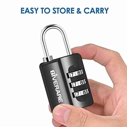 GIVERARE 4 Pack Combination Lock, 3-Digit Padlock Keyless, Resettable Luggage Locks for Backpack, Gym & School & Employee Locker, Weatherproof Travel Lock for Fence, Backyard Gate, Hasp, Case-Black