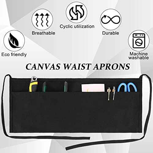 JenPen 6 Pcs Nail Apron Canvas Waist Apron Bulk for Carpenters with 2-pocket Work Unisex Cloth Tool Belt Washable Utility for Men Women Adults Woodworkers, Artists, and Other Crafts People
