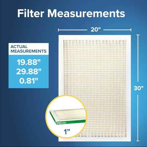 Filtrete 20x30x1 AC Furnace Air Filter, MERV 8, MPR 700, Tough on Pollen, Easy on Airflow, 3-Month Pleated 1-Inch Electrostatic Air Cleaning Filter, 4-Pack (Actual Size 19.880 x 29.880 x 0.8125 in)