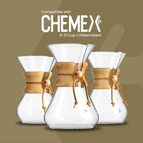 Chemex Natural Coffee Filters, Square, 100ct - Exclusive Packaging