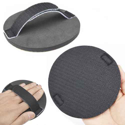 5" Hook and Loop Pad for Hook & Loop Grip Abrasive Discs, Round Multi-Use Hand Sanding Pad, Hand Sanding Holder, Sandpaper Pads