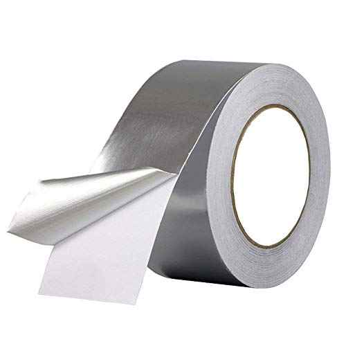 Aluminum foil Duct Tape, 2 inch Professional Grade Roll Silver Adhesive Sealing Tape for HVAC, Refrigerator, Freezer, Insulation, Patching Hot & Cold Air Ducts, Sealing, etc.