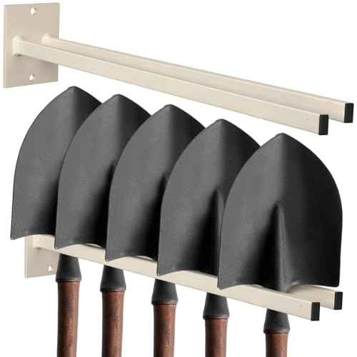 Zonon 2 Pcs Tool Rack for Shovels Spades Rakes Brooms Shovel Holder for Truck and Shovel Rack Heavy Duty Powder Coated Steel Wall Mount Storage Organizer Garage and Shed
