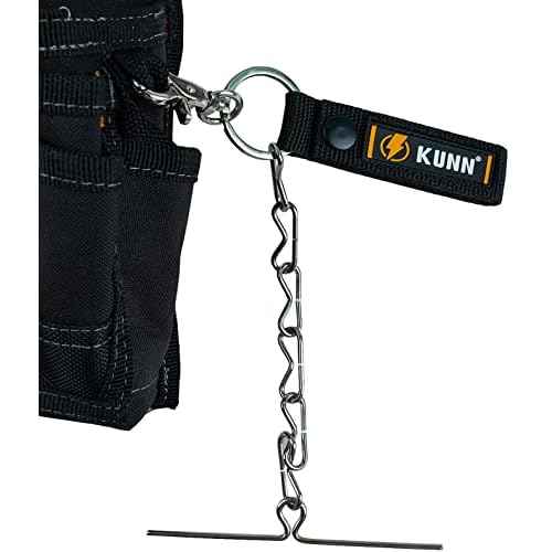 KUNN Electrical Tape Holder, Dual-Use Thong, Enhanced Fast Holder Chain for Tool Belt With Keyring, Snap Loop and Button