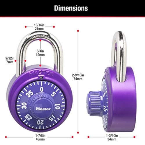Master Lock 1530DCM Combination Padlock for Gym & School Lockers - Variety Color