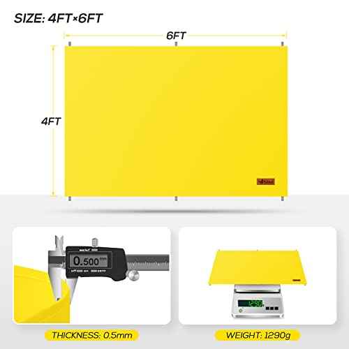 FLASLD Acrylic Coated Welding Blanket, Welding Curtain Welding Shield for Industrial and Home Use (4 ft x 6 ft, Yellow)