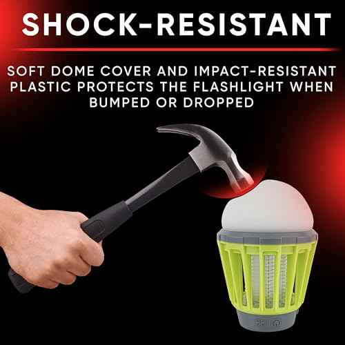 Camping Lantern with Mosquito Protection | Rechargeable Battery, USB Type-C Charging | Waterproof IP67 | White and Red Light | Compact Portable for Camping, Hiking, Fishing