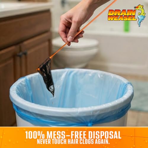 FlexiSnake Drain Weasel Refill 10 Pack for Hair & Clog Removal, Reusable Handle Compatible