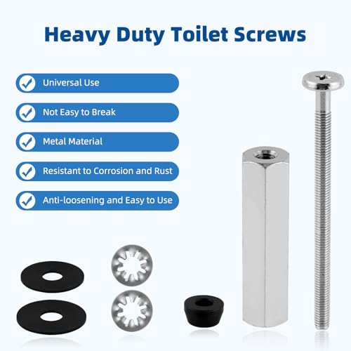 iFealClear 3-Inch Stainless Steel Toilet Seat Bolts Kit, All-Metal Replacement, 1/3" Variation