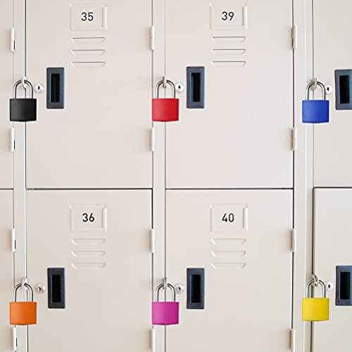 Pimoys 6 Pcs Multicolor Small Luggage Locks with Keys, Mini Locker Lock, Metal Suitcase Locks, Plastic-Covered Copper Keyed Padlock for Locker, Suitcase, Boxes