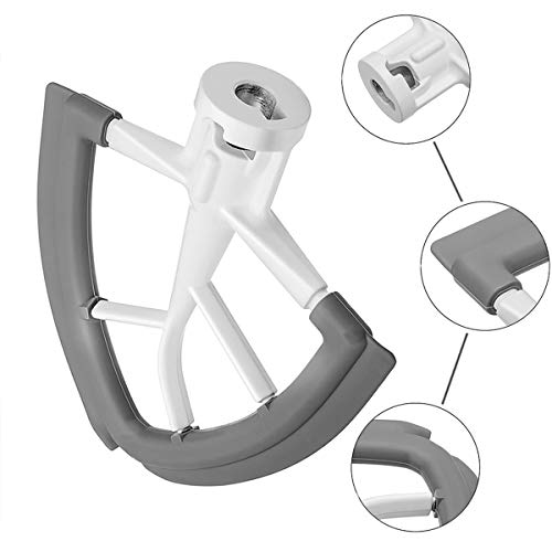 Vaxaape Flex Edge Beater for KitchenAid 4.5-5 Quart Tilt-Head Stand Mixers Grey